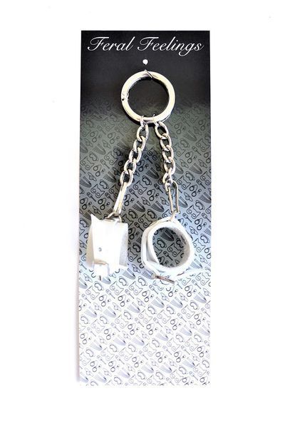 Handcuffs Keychain with Buckle White