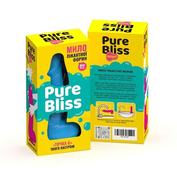 Мыло в форме пениса Pure Bliss BIG Blue, крафтовое мыло-член, натуральное SO6370 фото
