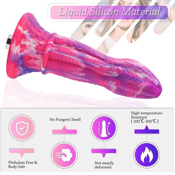 Hismith Silicone Monster Dildo Series 10.3″ Monster Dildo for sex machines, KlicLok mounting system