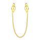 Feral Feelings Clover Nipple Clamps with Chain, Gold/White