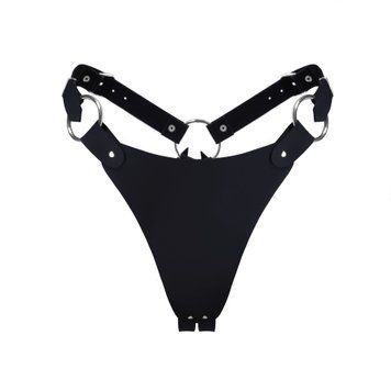 Трусики з натуральної шкіри Feral Feelings - String Bikini Black SO9423 фото
