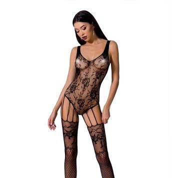 Passion BS074 Black Lace Bodystocking with Faux Stockings
