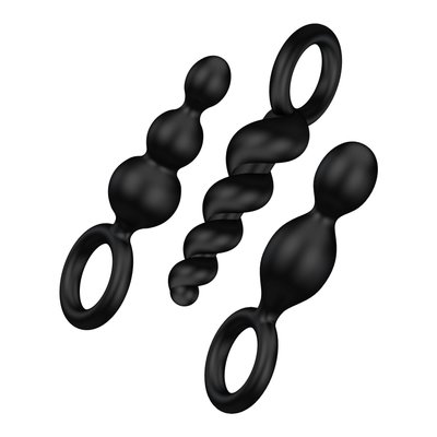 Satisfyer Plugs Black Set (3 pieces) - Booty Call, Max Diameter 3 cm