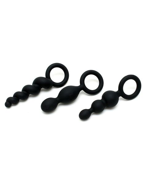 Satisfyer Plugs Black Set (3 pieces) - Booty Call, Max Diameter 3 cm