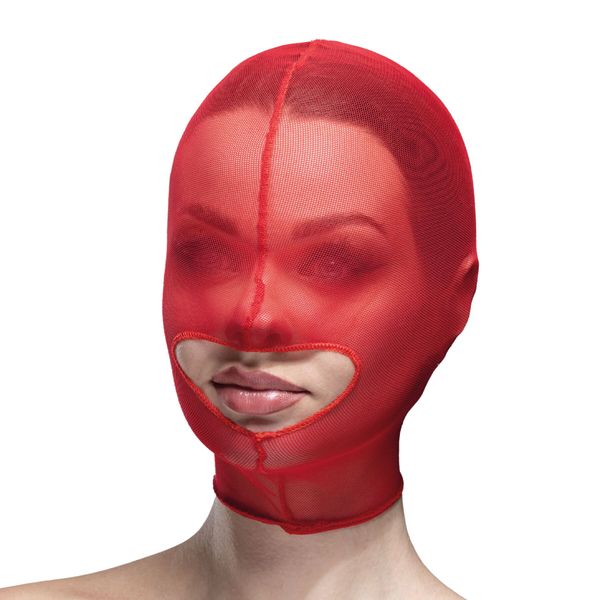 Mesh mask with open mouth Feral Feelings - Hood Mask Red