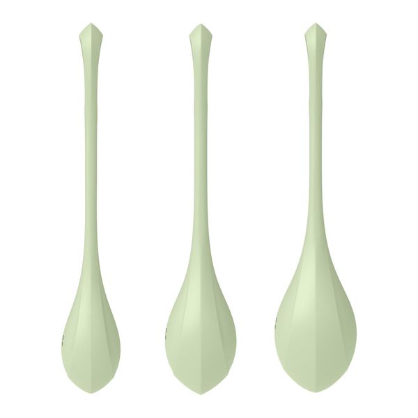 Satisfyer Yoni Power 2 Light Green Yoni Bead Set, diameter 2-2.5-3 cm, weight 22-44-73 g