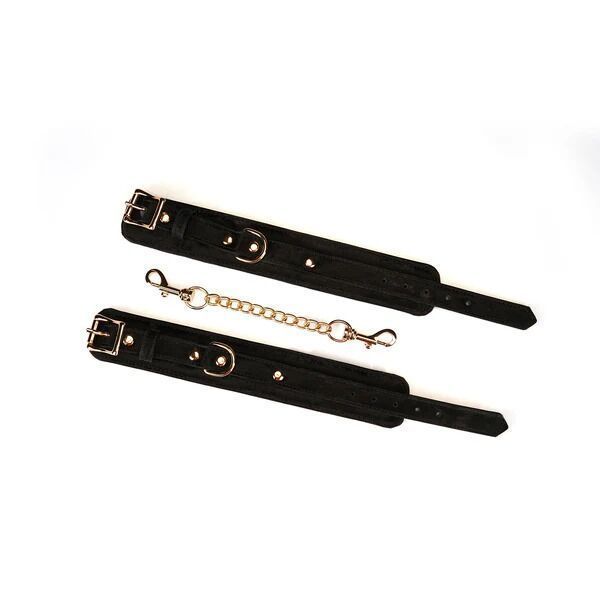 Наручники Liebe Seele Boudoir Amor Wrist Cuffs Black, соединительная цепочка на карабинах SX1669 фото