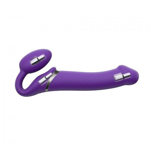 Безремневой страпон с вибрацией Strap-On-Me Vibrating Violet L, диам. 3,7см, пульт ДУ, регулируемый SO3826 фото