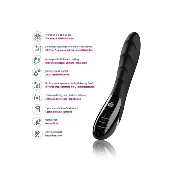 Mystim Sizzling Simon eStim Black Electro-Stimulation Vibrator