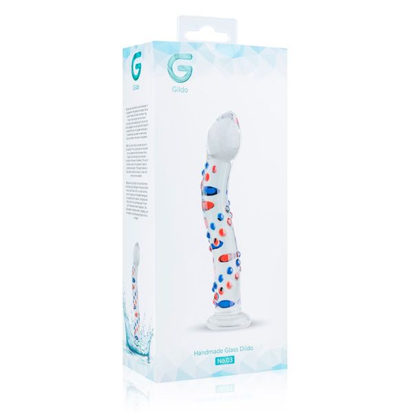 Glass dildo with curves and pattern Gildo Glass Dildo No. 3