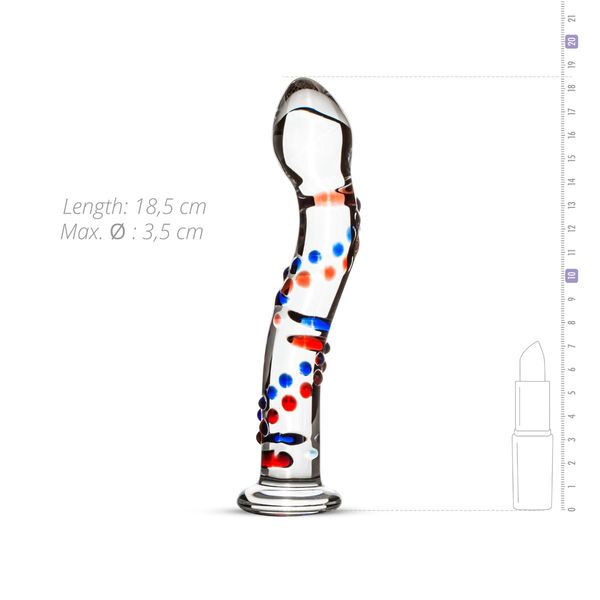 Скляний дилдо з вигинами і малюнком Gildo Glass Dildo No. 3 SO4414 фото