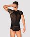 Men's semi-transparent T-shirt with ornament Obsessive T102 T-shirt S/M/L, black