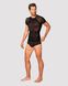 Men's semi-transparent T-shirt with ornament Obsessive T102 T-shirt S/M/L, black