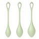 Satisfyer Yoni Power 2 Light Green Yoni Bead Set, diameter 2-2.5-3 cm, weight 22-44-73 g