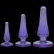 Doc Johnson Crystal Jellies Anal Plug Set - Purple, max diameter 2cm - 3cm - 4cm