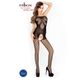 Bodystocking Passion BS021 black, jumpsuit, small mesh on the body, large mesh on the legs