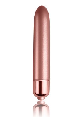 Rocks Off RO-90mm Touch of Velvet Rose Blush matte bullet vibrator, 10 functions, battery-operated