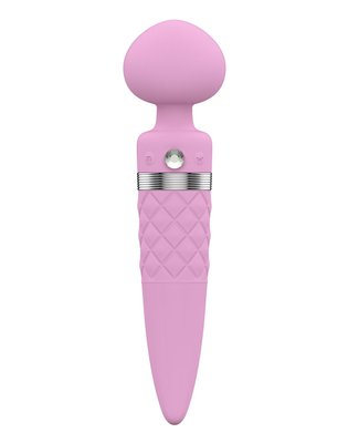 2-in-1 PILLOW TALK Vibrator - Sultry Pink, classic massager and vibrator with rotation, heating