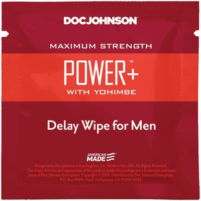 Delay wipe for men Doc Johnson Power+ Delay Wipe For Men with yohimbe extract