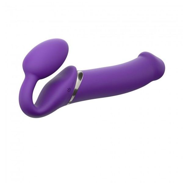 Strapless strapon with vibration Strap-On-Me Vibrating Violet XL, diameter 4.5cm, remote control, adjustable