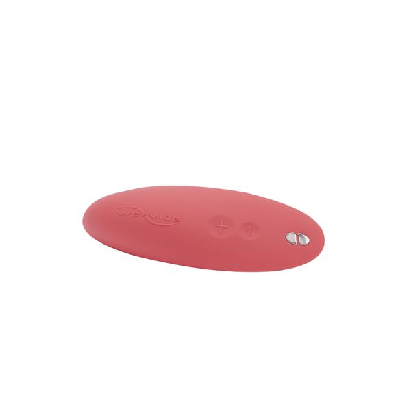 Vacuum smart stimulator for couples Melt by We-Vibe Coral, designed for use during penetrative sex