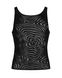 Мужская полупрозрачная майка-борцовка с узором Obsessive T103 tank top S/M/L, черная SO7311 фото 5