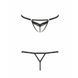 Passion Exclusive SOLON THONG S/M Lace Strap-On Panties, Black