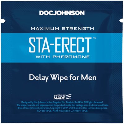 Delay wipe for men Doc Johnson Sta-Erect Delay Wipe For Men with pheromones