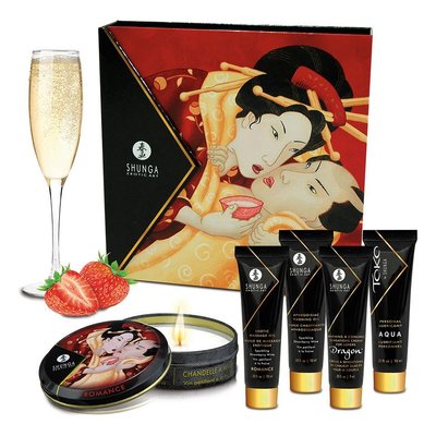 Shunga GEISHAS SECRETS Sparkling Strawberry Wine Gift Set: for a luxurious night together