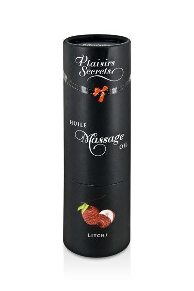 Massage oil Plaisirs Secrets Litchi (59 ml) with aphrodisiacs, edible, gift packaging