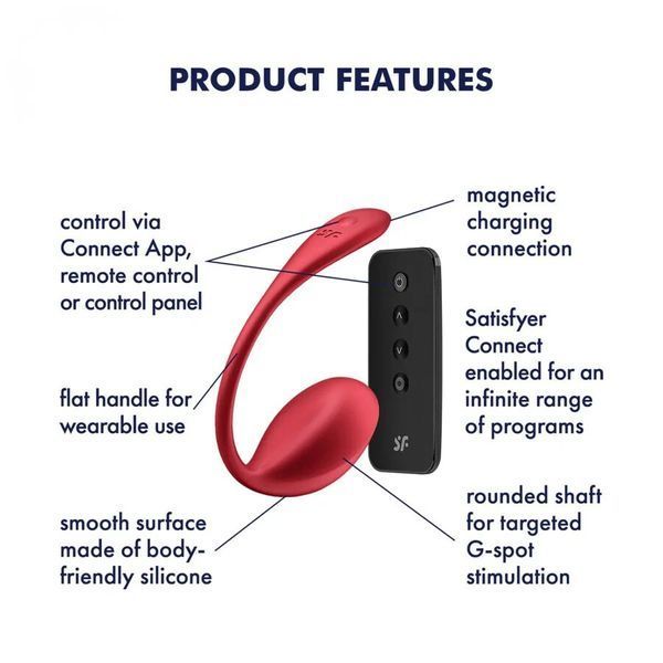 Satisfyer Shiny Petal Smart Vibrating Egg with Connect App, Smartphone Control, and Remote Control