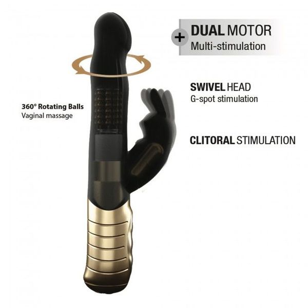 Rabbit vibrator Dorcel Baby Rabbit Gold 2.0 with pearl massage and rotating head