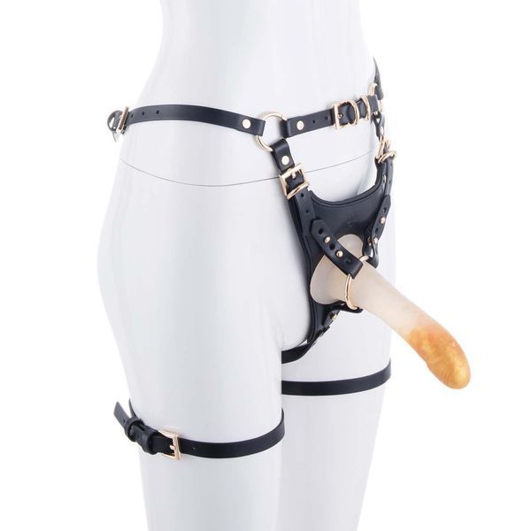 LOCKINK SEVANDA Queen Sheba Strapon Golden Dildo, adjustable straps, silicone dildo