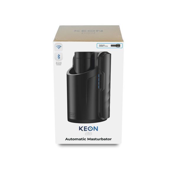 Kiiroo Keon Wi-Fi Combo Set Interactive Sex Machine for Men with Masturbator, Black