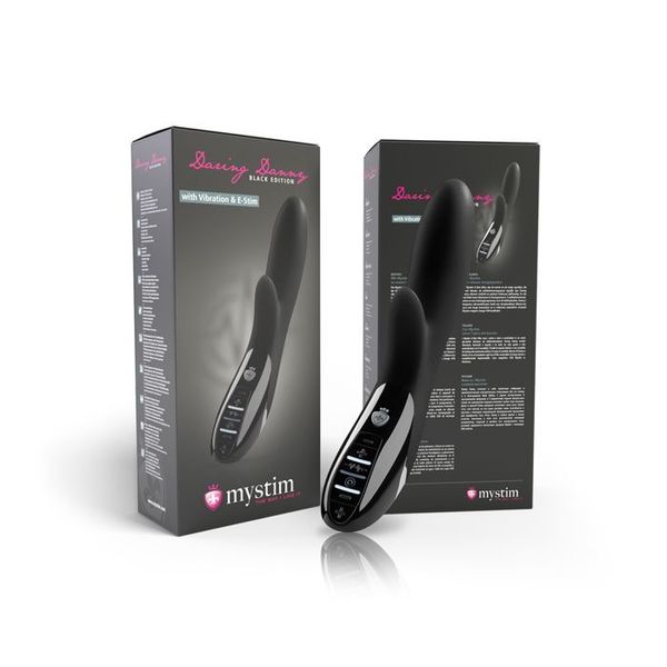 Mystim Daring Danny eStim Black Rabbit Vibrator with electrostimulation, myostimulator