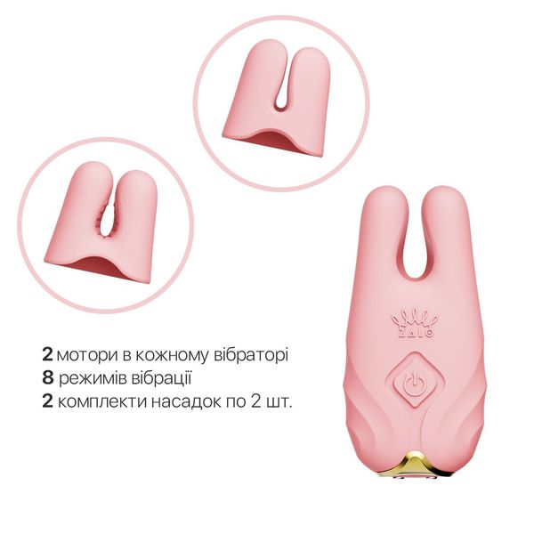 Zalo Nave Coral Pink smart breast vibrator, remote control, app-enabled.