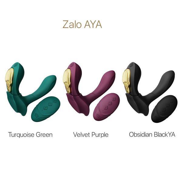 Zalo AYA Obsidian Black Smart Panty Vibrator, Attachment and Remote Control