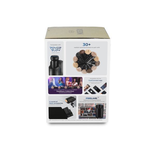 Kiiroo Keon Wi-Fi Combo Set Interactive Sex Machine for Men with Masturbator, Black