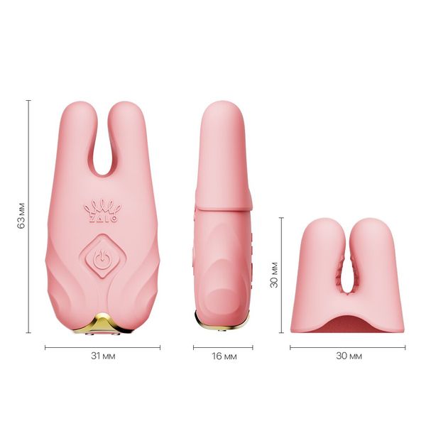 Zalo Nave Coral Pink smart breast vibrator, remote control, app-enabled.