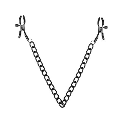 Зажимы для сосков Bedroom Fantasies Nipple Clamps with Chain - Black SO8817 фото