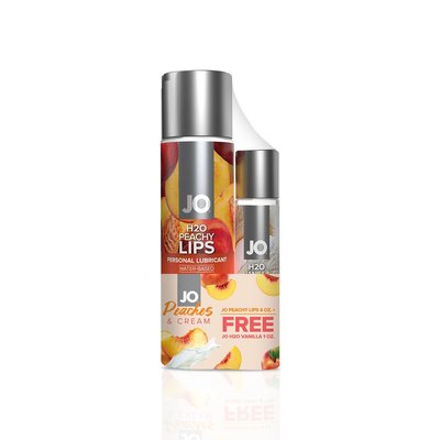 System JO GWP Set – Peaches & Cream Peachy Lips 120ml & H2O Vanilla 30ml