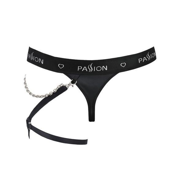 Чоловічі трусики танга з підв&rsquo;язкою Passion 058 THONG BILL L/XL Black SO7636 фото