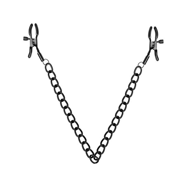 Затискачі для сосків Bedroom Fantasies Nipple Clamps with Chain - Black SO8817 фото