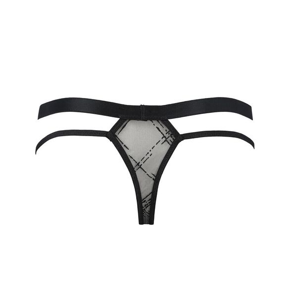 Чоловічі прозорі стринги Passion 029 THONG COLLIN XXL/XXXL Black, сітка SO7560 фото