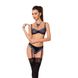 Lace lingerie set Passion GISELE SET XXL/XXXL Black, bra, panties with garters