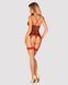 Корсет Obsessive Jollymore corset, XS/S, в клетку, с кружевом, пажи для чулок, стринги в комплекте SX1149 фото 2