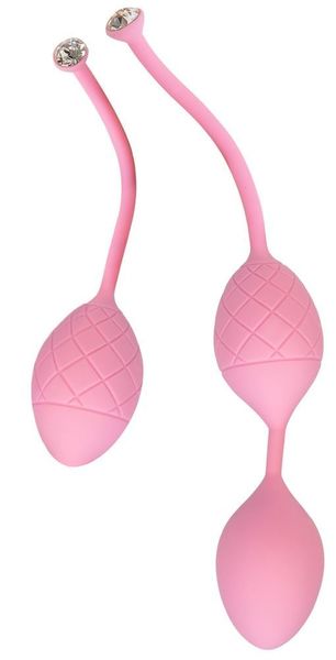 Luxurious PILLOW TALK Vaginal Balls - Frisky Pink with crystal, diameter 3.2cm, weight 49-75g