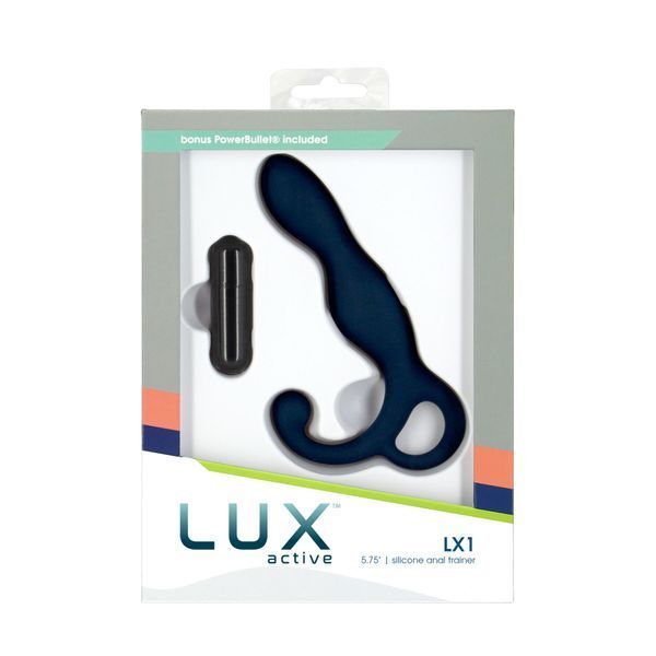 Lux Active LX1 Anal Trainer 5.75&Prime; Prostate Massager, Dark Blue, Vibrating Bullet Included, Blue
