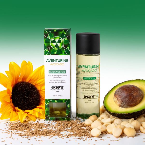 Massage oil EXSENS Aventurine Avocado (anti-stress with aventurine) 100ml, natural