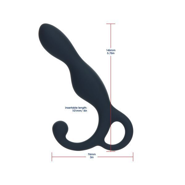 Lux Active LX1 Anal Trainer 5.75&Prime; Prostate Massager, Dark Blue, Vibrating Bullet Included, Blue